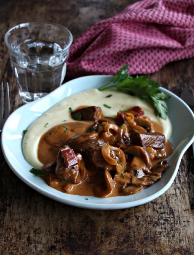 Biff Stroganoff med potetmos