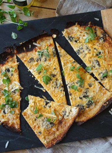 blomkålpizza med 4 oster