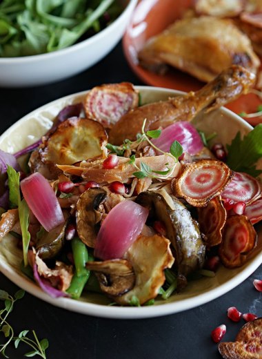 høstsalat med kyllingconfit