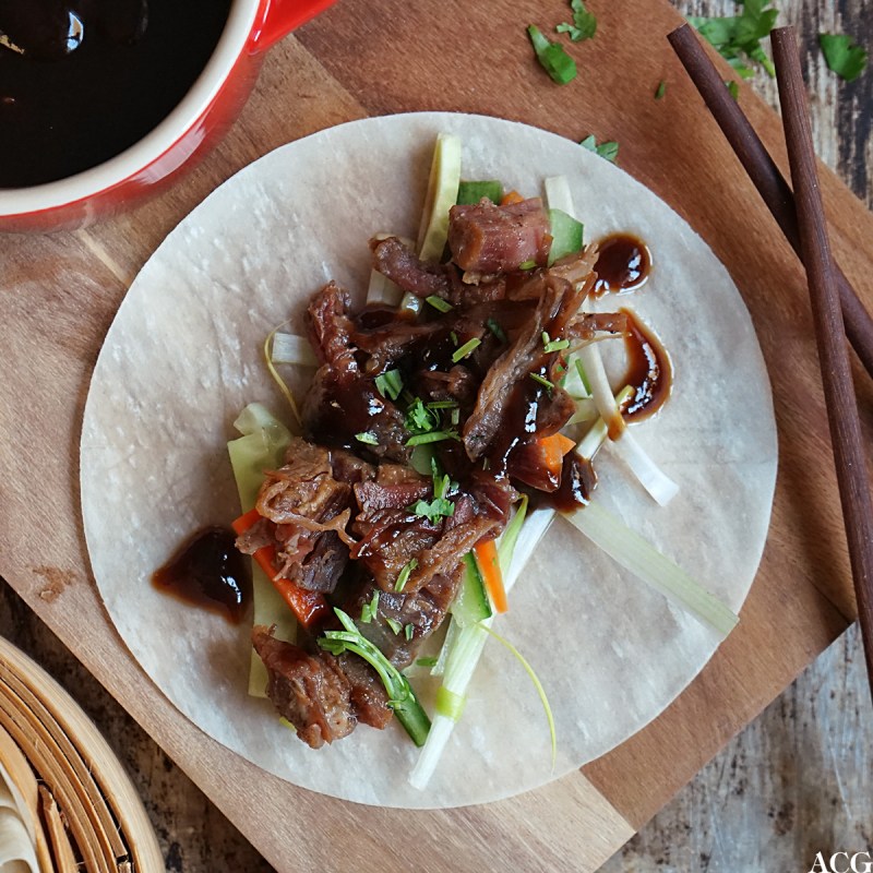 pinnekjøtt a la crispy duck med pannekaker