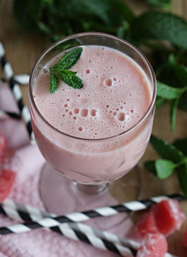 smoothie med vannmelon og mynte