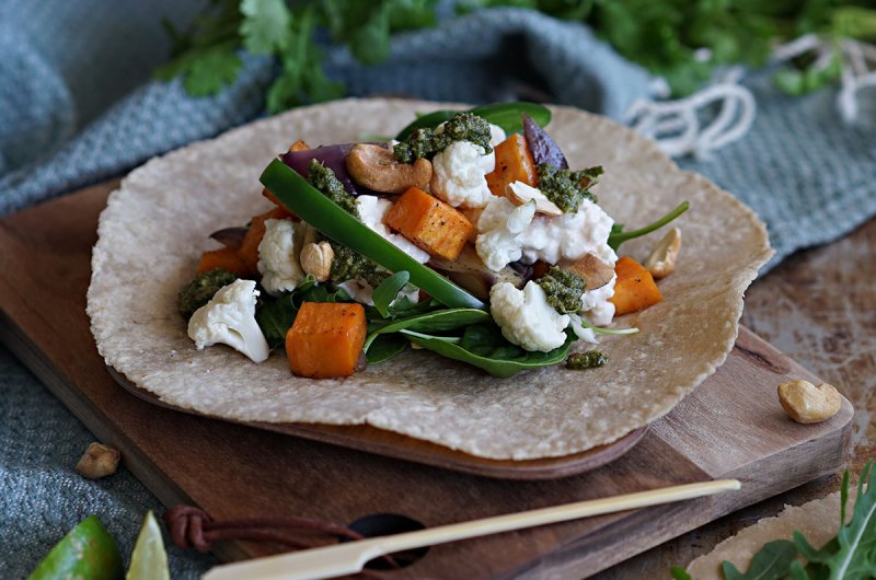 wraps med søtpotet